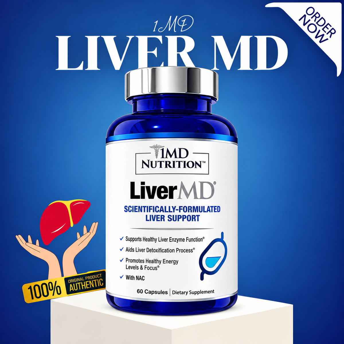 1MD Nutrition LiverMD Supplement, 60 Capsules