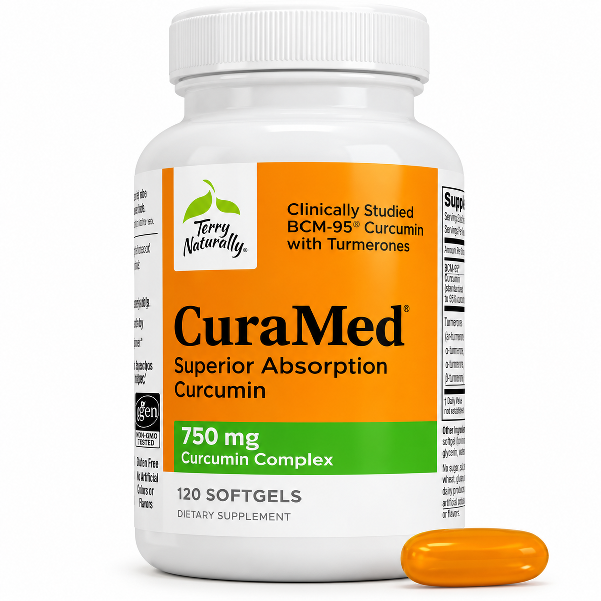 Terry Naturally CuraMed Curcumin 750 mg, 120 Softgels