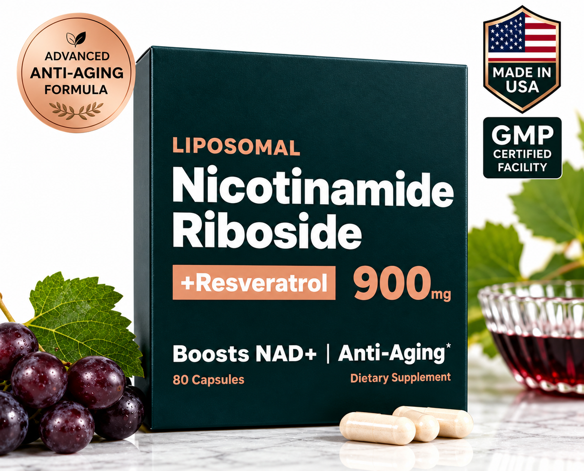 Liposomal Nicotinamide Riboside + Resveratrol 900 mg, 80 Capsules