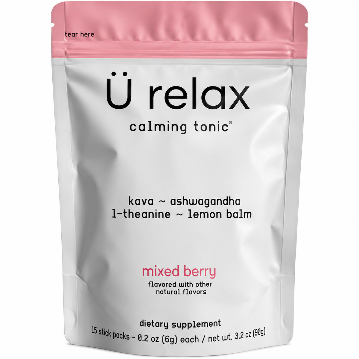 Ü Relax Calming Tonic – Mixed Berry, 15 Stick Packs