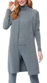 Leana Cable‑Knit Belted Coat