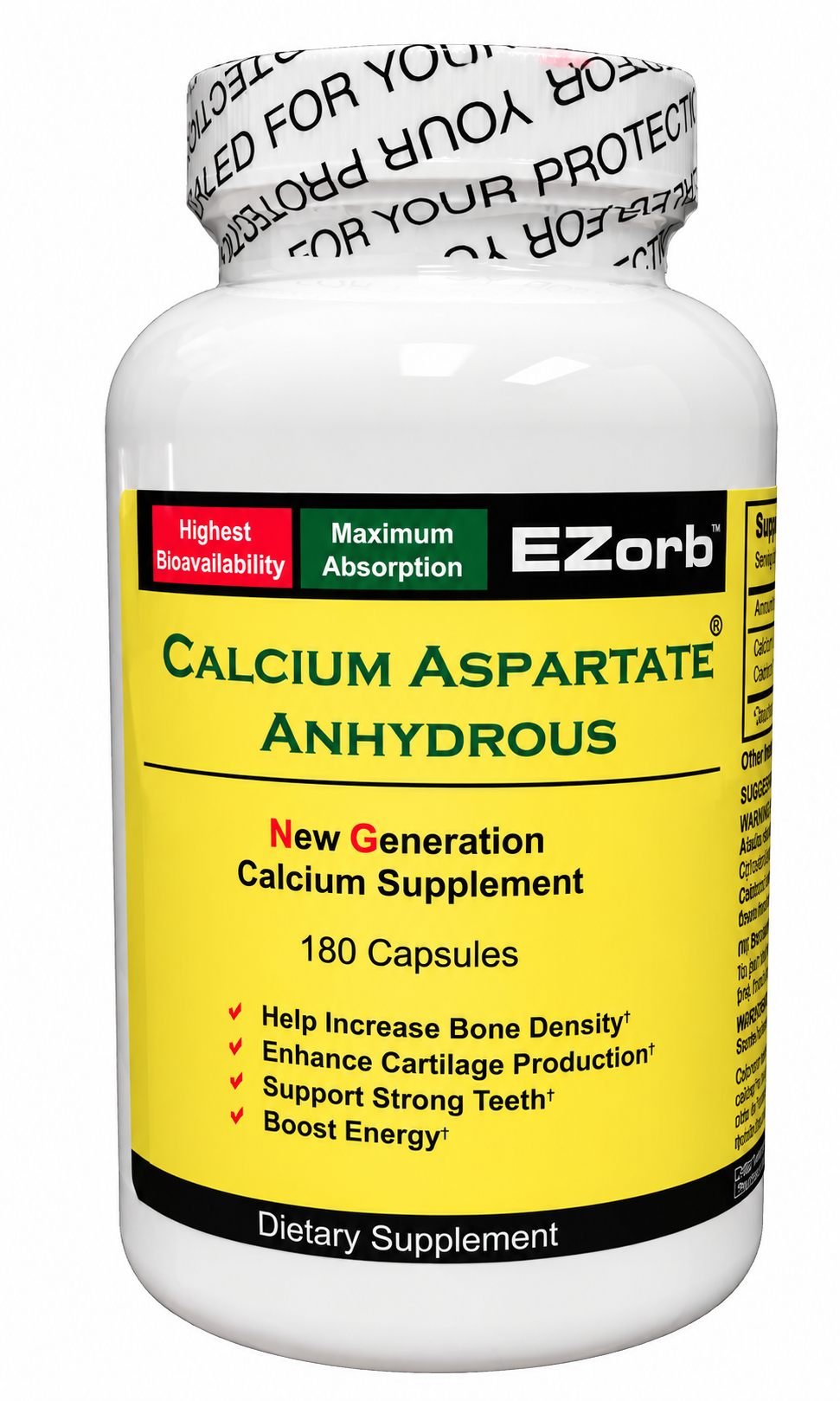 EZorb Calcium Aspartate Anhydrous, 180 Capsules