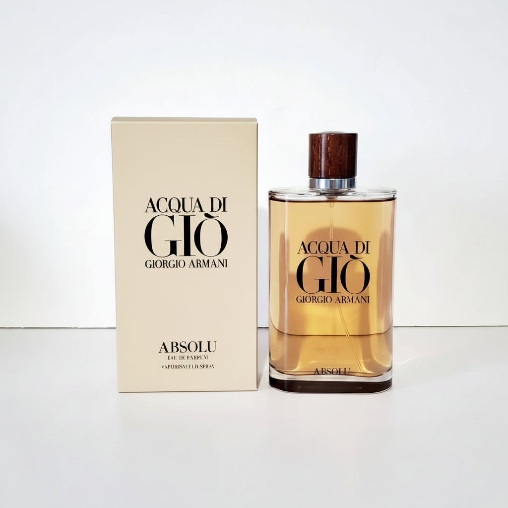 Giorgio Armani Acqua di Giò perfume bottle and packaging on a white background