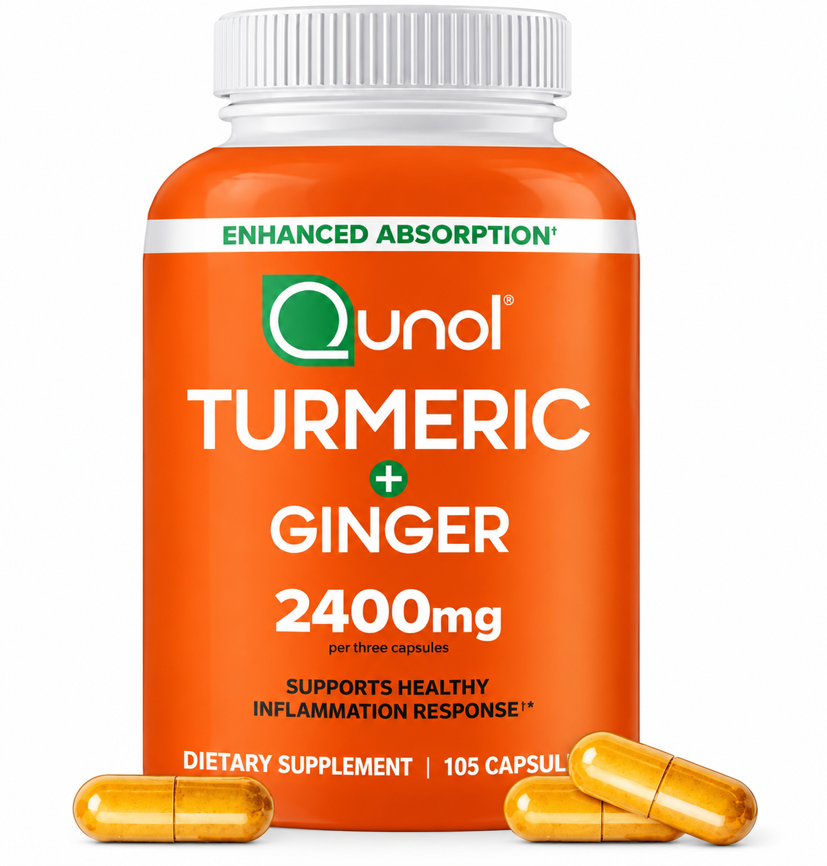 Qunol Turmeric + Ginger 2400 mg, 105 Capsules