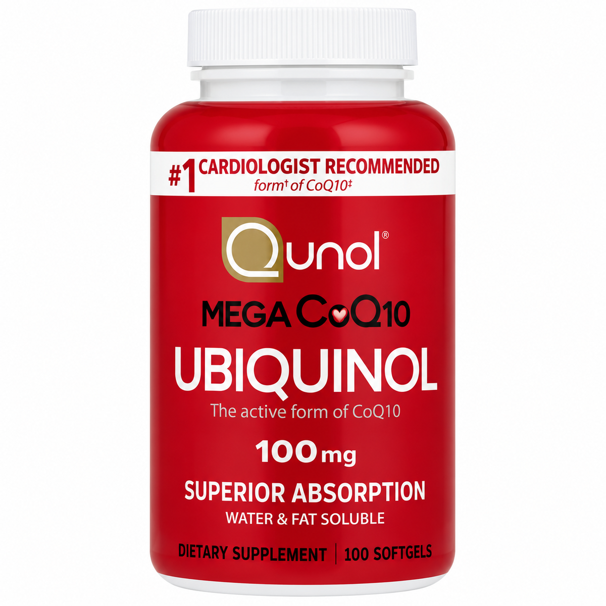 Qunol Mega CoQ10 Ubiquinol 100 mg, 100 Softgels