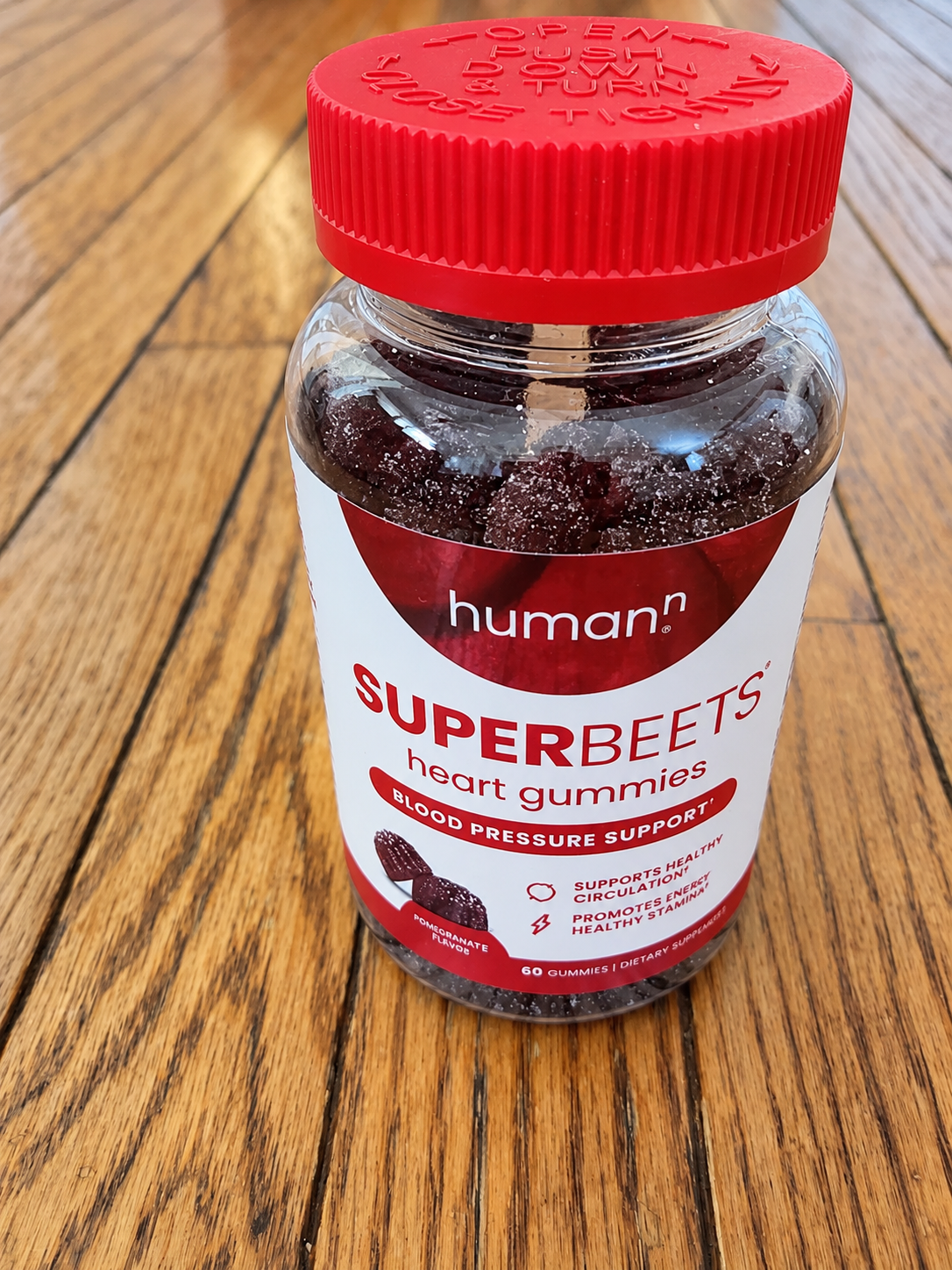 HumanN SuperBeets Heart Gummies, Pomegranate, 60 Count