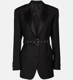 Prada Belted Mohair & Wool Blazer