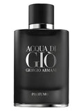 Black perfume bottle of Acqua di Giò by Giorgio Armani on a white background