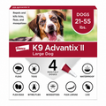 K9 Advantix II packaging for large dogs with a dog's face on the box.
