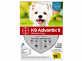 K9 Advantix II packaging for medium dogs with a white dog on a green background