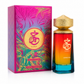 Perfume bottle and packaging with 'Khair' branding on a white background