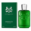 Greenley perfume bottle and packaging by Parfums de Marly on a white background