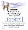 Purina Pro Plan Veterinary Supplements FortiFlora packaging with a cat on a white background