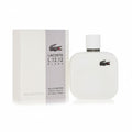 Lacoste L.12.12 Blanc perfume bottle and packaging on a white background