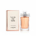 Lancème La Vie Est Belle perfume bottle and packaging on a white background