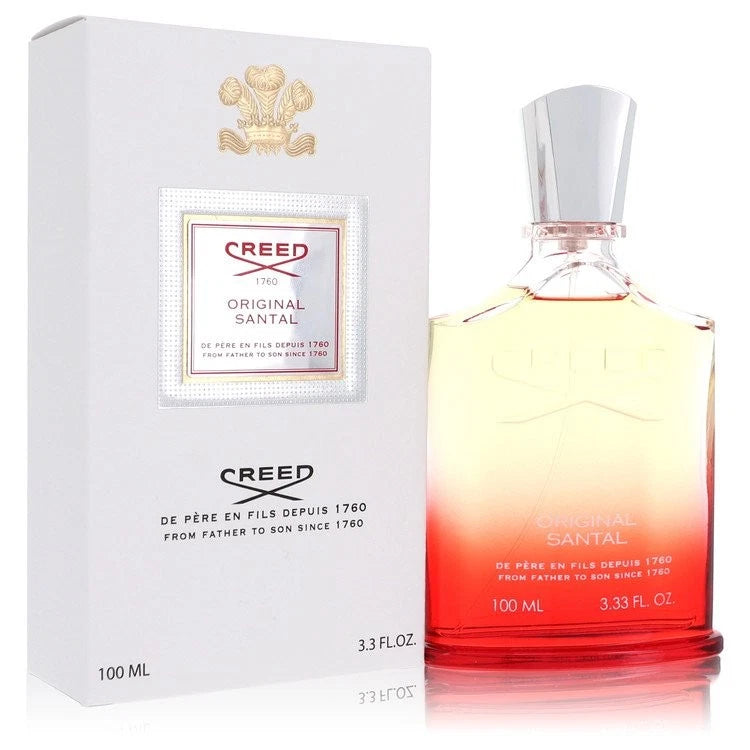 Creed Original Santal perfume bottle and packaging on a white background