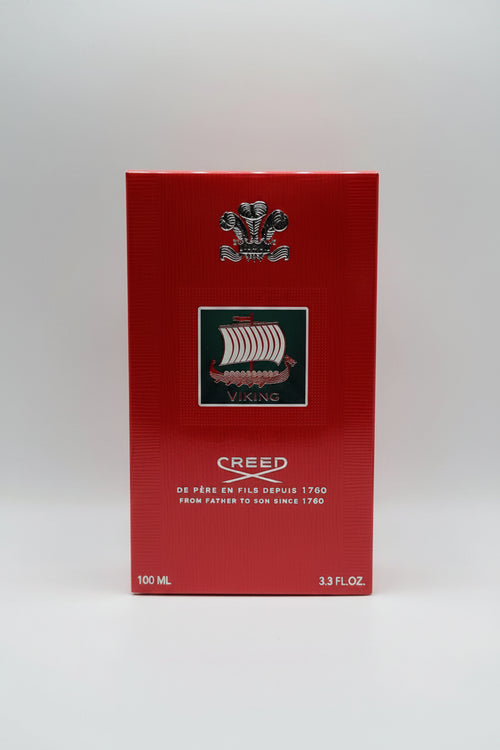 Red Creed Viking perfume box on a white background