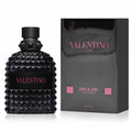 Black Valentino perfume bottle and packaging on a white background